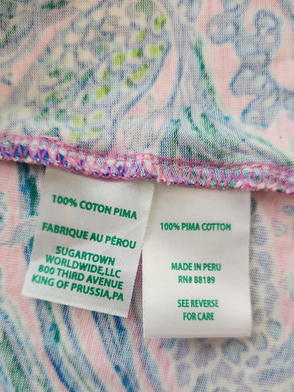 Lilly Pulitzer Etta Short Sleeve V-Neck Dress L We Mermaid It Pima Cotton Large - Picture 8 of 14